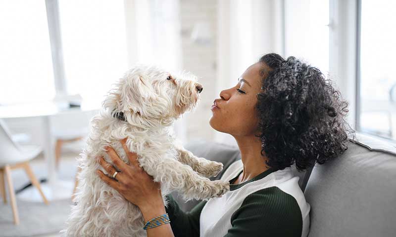 A woman with her dog